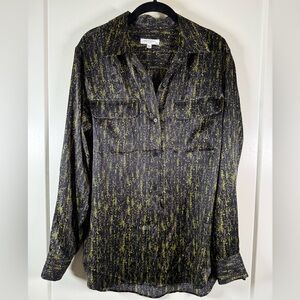 Equipment Black and Yellow Patterned Shirt